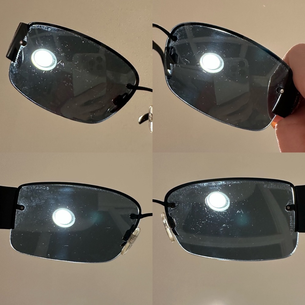 Chanel 4117 Rimless Crystal Rhinestone CC Y2K Sunglasses in Black Silver Hue - Picture 15 of 16